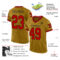 OldGold0108-1 Custom Old Gold Red-Black Mesh Authentic Throwback Football Jersey
