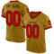 OldGold0108 Custom Old Gold Red-Black Mesh Authentic Throwback Football Jersey