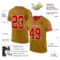 OldGold0109-1 Custom Old Gold Red-White Mesh Authentic Throwback Football Jersey