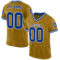 OldGold0110 Custom Old Gold Royal-White Mesh Authentic Throwback Football Jersey