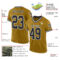 OldGold0111-1 Custom Old Gold Black-White Mesh Authentic Throwback Football Jersey