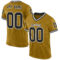 OldGold0111 Custom Old Gold Black-White Mesh Authentic Throwback Football Jersey