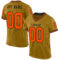 OldGold0112 Custom Old Gold Orange-Black Mesh Authentic Throwback Football Jersey