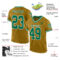 OldGold0113-1 Custom Old Gold Kelly Green-White Mesh Authentic Throwback Football Jersey