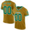 OldGold0113 Custom Old Gold Kelly Green-White Mesh Authentic Throwback Football Jersey