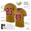 Custom Old Gold Maroon-White Mesh Authentic Throwback Football Jersey