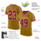 OldGold0114-1 Custom Old Gold Maroon-White Mesh Authentic Throwback Football Jersey