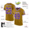 OldGold0115-1 Custom Old Gold Purple-White Mesh Authentic Throwback Football Jersey