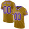 OldGold0115 Custom Old Gold Purple-White Mesh Authentic Throwback Football Jersey