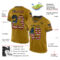 OldGold0116-1 Custom Old Gold Vintage USA Flag-Black Mesh Authentic Throwback Football Jersey