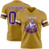 Custom Old Gold Purple-White Authentic Football Jersey