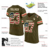 Olive0076-1_37d22ddf-1850-4ea8-86a0-5d3f2fa0d550 Custom Olive Vintage USA Flag-Cream Mesh Authentic Salute To Service Football Jersey