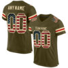 Olive0076_0206965d-0514-4586-93de-af8d9ff5acf9 Custom Olive Vintage USA Flag-Cream Mesh Authentic Salute To Service Football Jersey