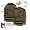 Custom Olive Black-Old Gold Salute To Service Hockey Jersey