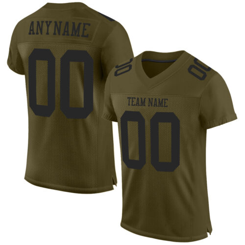 Olive0133_c41527cf-abbe-4ec7-befe-4e9ee0f76c1d Custom Olive Black Mesh Authentic Salute To Service Football Jersey
