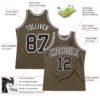 Custom Olive Black-White Authentic Throwback Salute To Service Basketball Jersey