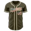 Custom Olive Vintage USA Flag-Cream Authentic Salute To Service Baseball Jersey