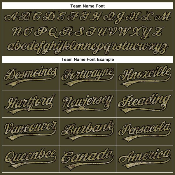 Custom Olive City Cream Pinstripe Camo-Black Authentic Salute To Service Baseball Jersey