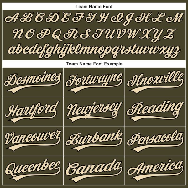 Custom Olive City Cream Pinstripe Black Authentic Salute To Service Baseball Jersey