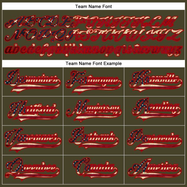 Custom Olive Vintage USA Flag Red-Cream Salute To Service Hockey Lace Neck Jersey