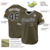 Custom Olive Black-White Authentic Throwback Salute To Service Baseball Jersey