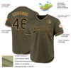 Custom Olive Black-Old Gold Authentic Throwback Salute To Service Baseball Jersey