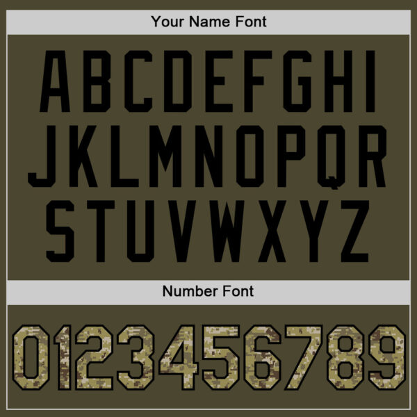 Custom Olive Camo Black-Old Gold Authentic Throwback Salute To Service Baseball Jersey