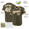 Custom Olive White-Old Gold Authentic Throwback Salute To Service Baseball Jersey