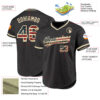 Custom Olive Vintage USA Flag Cream-Black Authentic Throwback Salute To Service Baseball Jersey