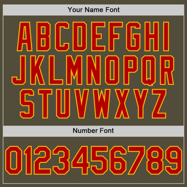 Custom Olive Red-Gold Mesh Authentic Throwback Salute To Service Baseball Jersey