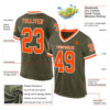 Custom Olive Orange-White Mesh Authentic Throwback Salute To Service Football Jersey