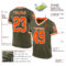 Olive0314-1 Custom Olive Orange-White Mesh Authentic Throwback Salute To Service Football Jersey