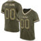 Olive0315 Custom Olive Camo Black-Cream Mesh Authentic Throwback Salute To Service Football Jersey