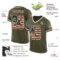 Olive0317-1 Custom Olive Vintage USA Flag Cream-Black Mesh Authentic Throwback Salute To Service Football Jersey