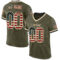 Olive0317 Custom Olive Vintage USA Flag Cream-Black Mesh Authentic Throwback Salute To Service Football Jersey