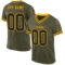 Custom Olive Black-Gold Mesh Authentic Throwback Salute To Service Football Jersey