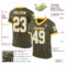 Custom Olive White-Gold Mesh Authentic Throwback Salute To Service Football Jersey