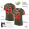 Olive0320-1 Custom Olive Red-White Mesh Authentic Throwback Salute To Service Football Jersey