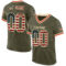 Olive0322 Custom Olive Vintage USA Flag Cream-Red Mesh Authentic Throwback Salute To Service Football Jersey
