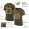 Olive0323-1 Custom Olive Old Gold-Black Mesh Authentic Throwback Salute To Service Football Jersey