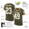 Olive0324-1 Custom Olive White-Old Gold Mesh Authentic Throwback Salute To Service Football Jersey