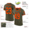 Olive0340-1 Custom Olive Orange-Black Mesh Authentic Throwback Salute To Service Football Jersey