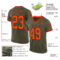 Olive0341-1 Custom Olive Orange-Navy Mesh Authentic Throwback Salute To Service Football Jersey