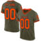 Olive0341 Custom Olive Orange-Navy Mesh Authentic Throwback Salute To Service Football Jersey