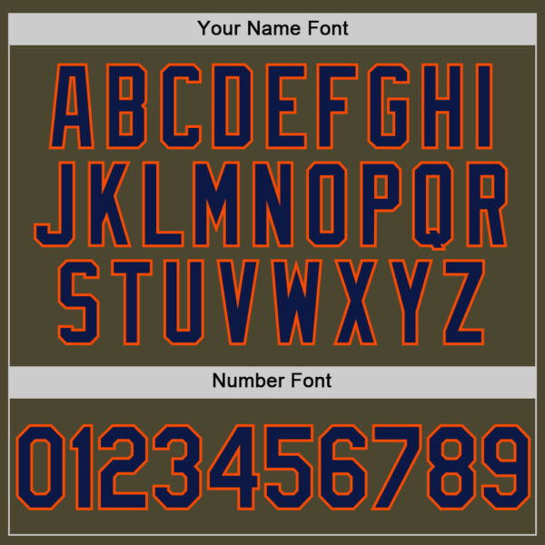 Custom Olive Navy-Orange Authentic Throwback Salute To Service Baseball Jersey