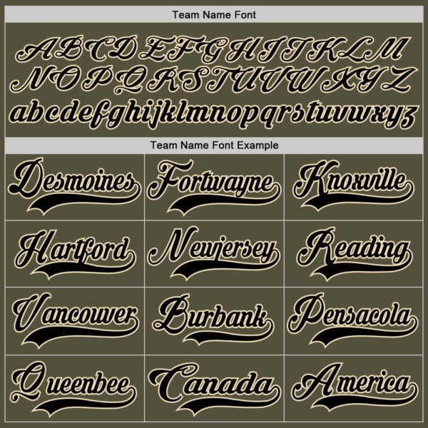 Custom Olive Black-Cream Salute To Service Hockey Jersey