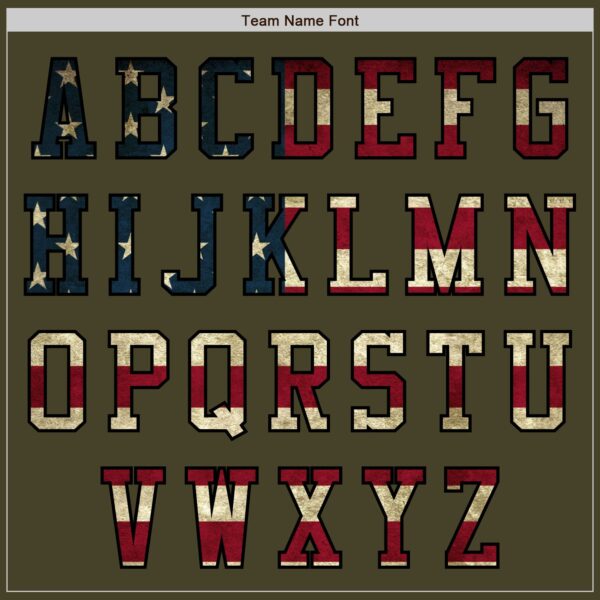 Custom Olive Vintage USA Flag-Black Authentic Salute To Service Baseball Jersey