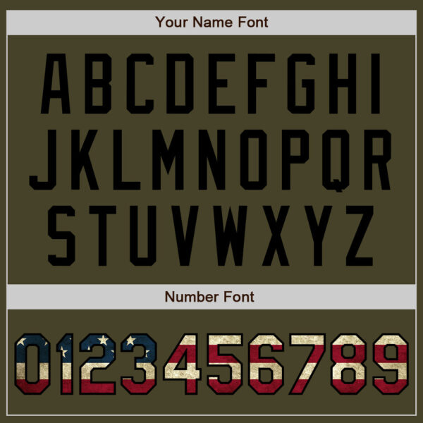 Custom Olive Vintage USA Flag-Black Authentic Salute To Service Baseball Jersey