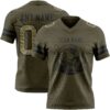 Custom Olive Camo-Black Authentic Salute To Service Football Jersey