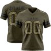 Custom Olive Camo-Black Authentic Salute To Service Football Jersey